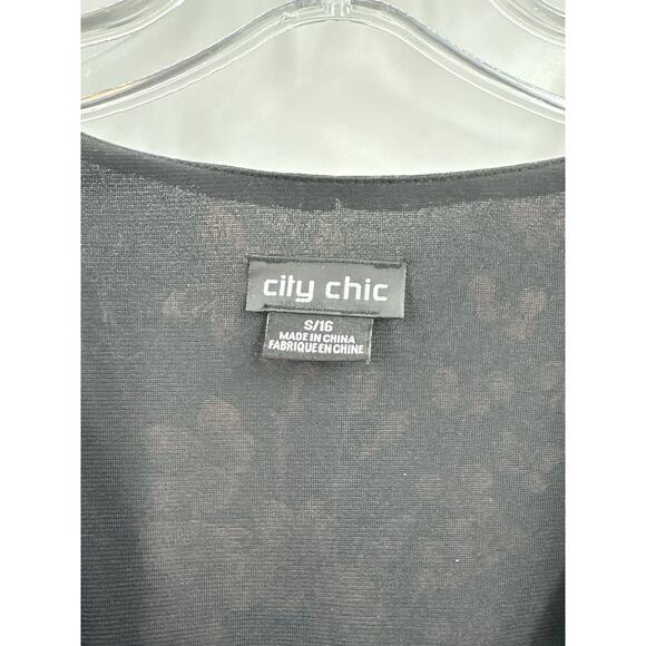 City Chic Bold Blossom Tiered Floral Maxi Dress Black Pink Size 16 - Picture 7 of 13